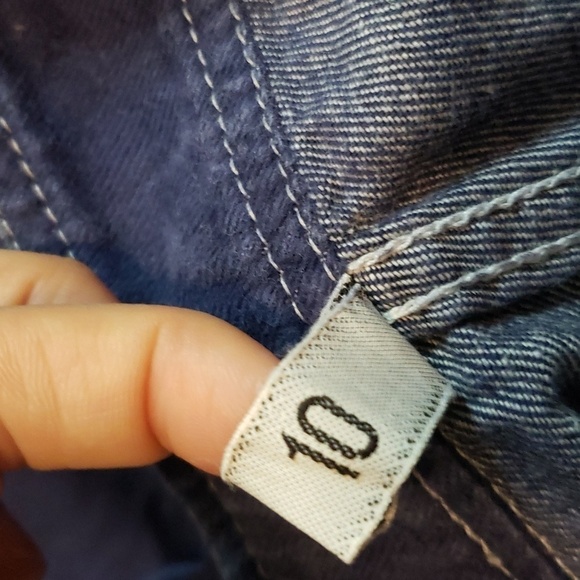 vintage high waist jeans SKIVA indigo denim pants with houses stitched on - Picture 11 of 12